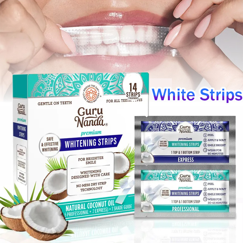 Teeth Whitening With Coconut Oil - Tiras Blanqueadoras de Dientes con Aceite