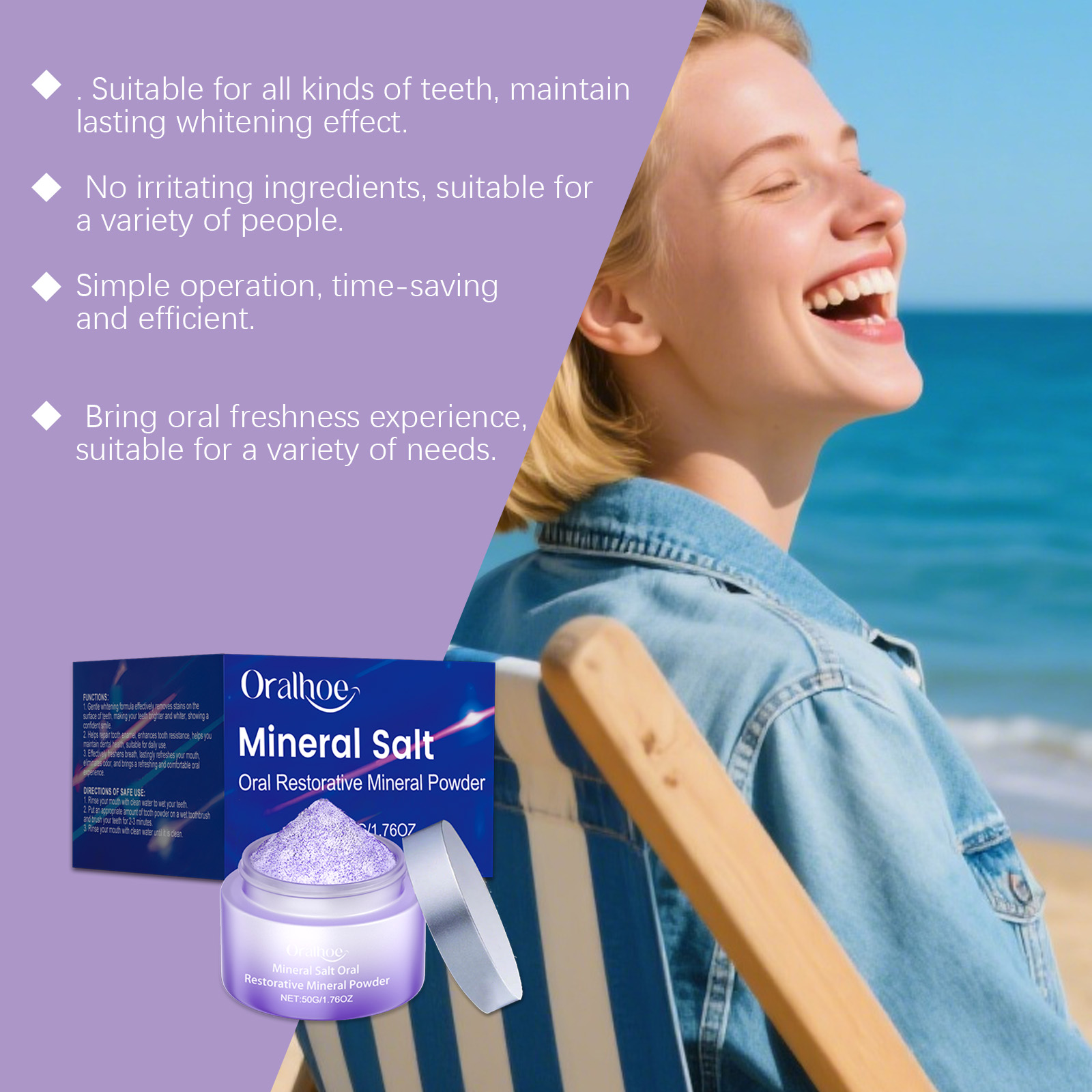 ORALHOE Polvo Mineral Restaura - Teeth Whitening Or Tooth Whitening reseña y precio