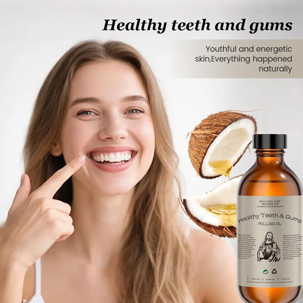 Enjuague Bucal de Aceite de Co - Teeth Whitening With Coconut Oil reseña y precio