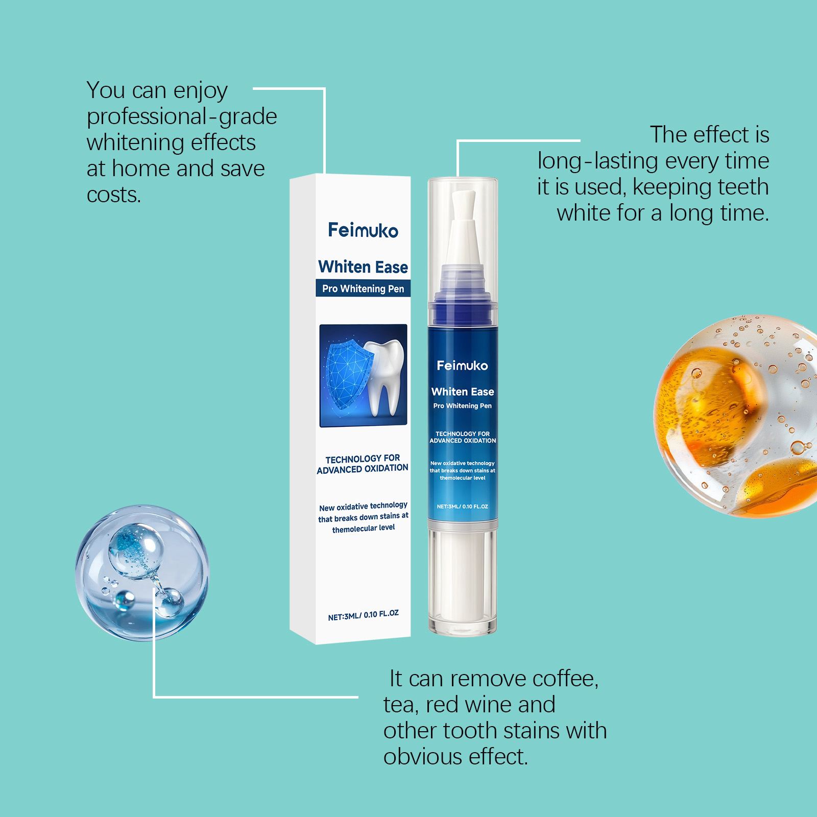Feimuko 3mL Pro Whitening Pen, - Teeth Whitening Pens reseña y precio