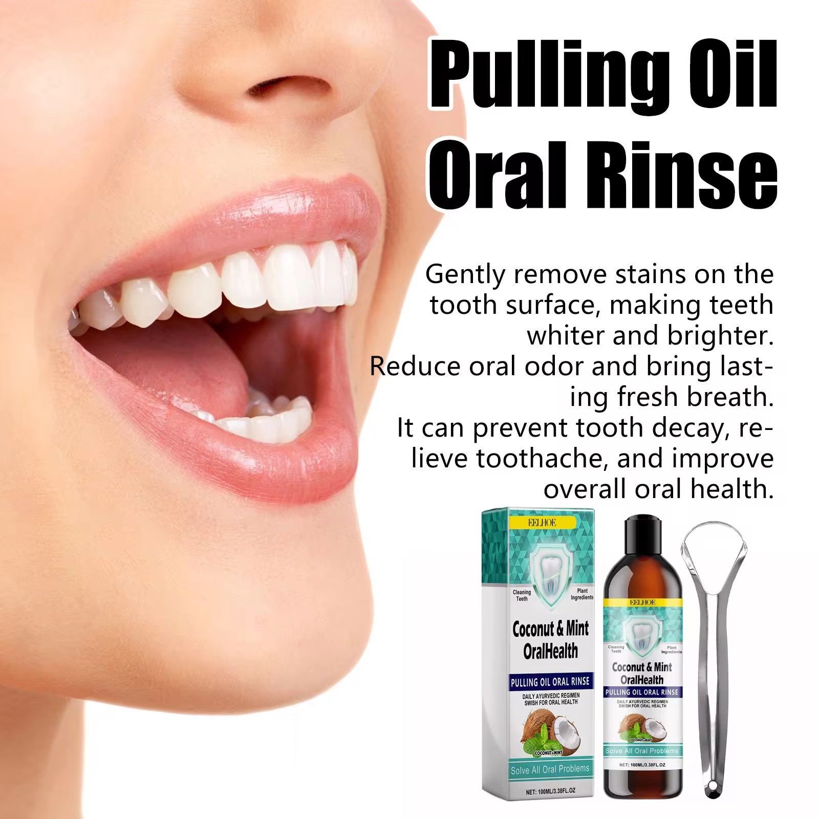 EELHOE-aceite de coco y menta, - Teeth Whitening With Coconut Oil reseña y precio