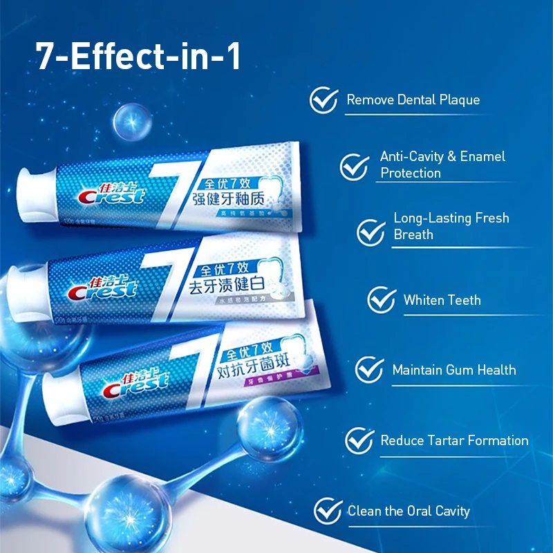 Crest 7 efectos pasta de dient - Teeth Whitening Effects reseña y precio